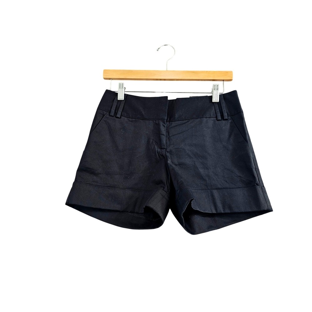 Express Dress Shorts Womens 0 Black Solid Cuffed Mid Rise Stretch‎ Career